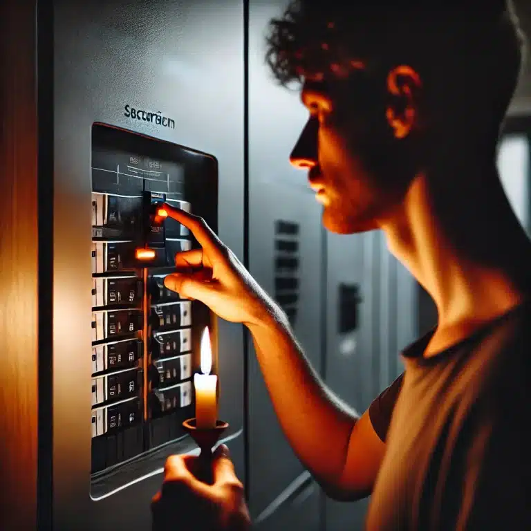 a man touching a lit button on a machine